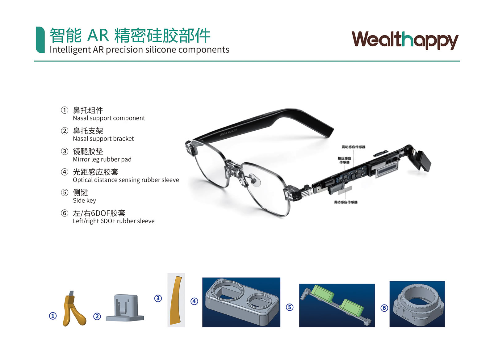 智能AR精密硅胶部件